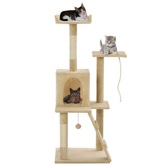Berkfield Cat Tree with Sisal Scratching Posts 120 cm Beige