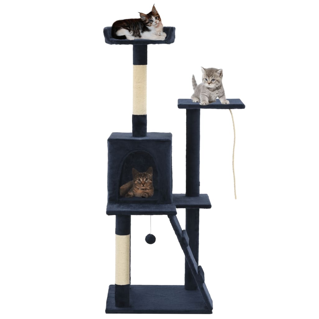 Berkfield Cat Tree with Sisal Scratching Posts 120 cm Dark Blue