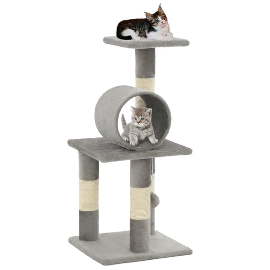 Berkfield Cat Tree with Sisal Scratching Posts 65 cm Grey