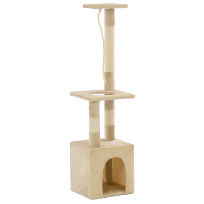 Berkfield Cat Tree with Sisal Scratching Posts 109 cm Beige