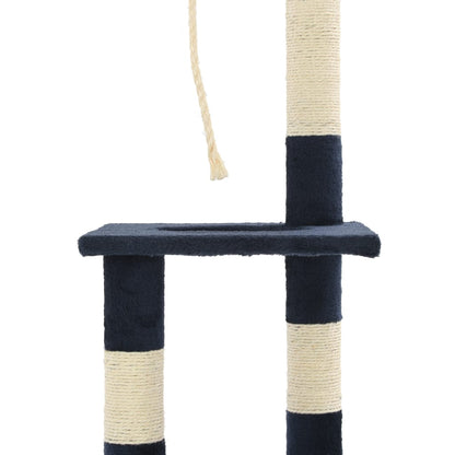 Berkfield Cat Tree with Sisal Scratching Posts 109 cm Dark Blue