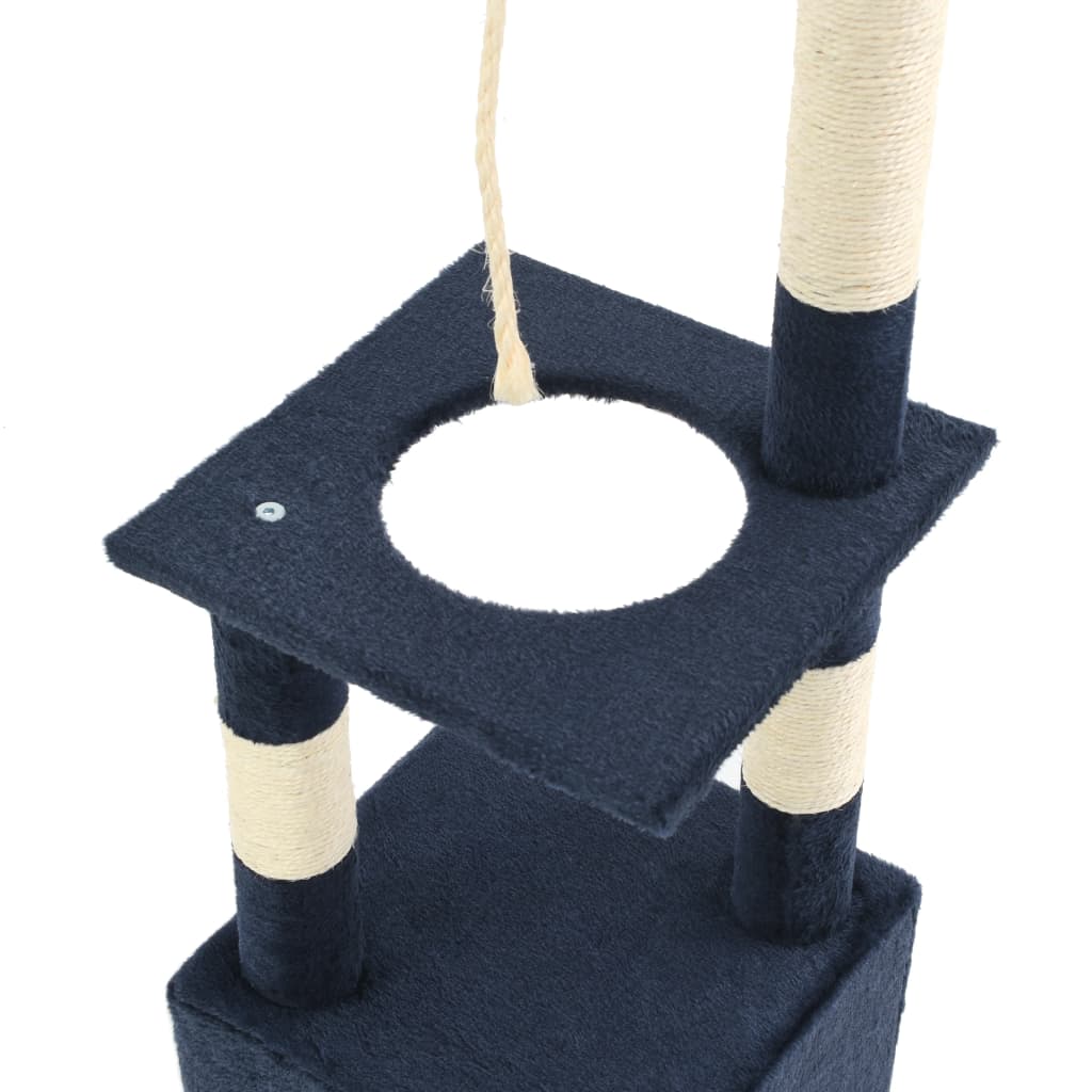 Berkfield Cat Tree with Sisal Scratching Posts 109 cm Dark Blue