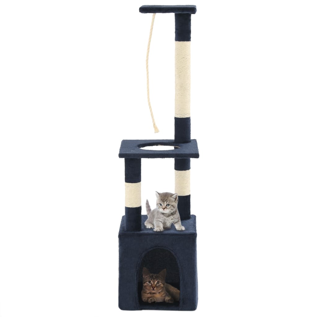 Berkfield Cat Tree with Sisal Scratching Posts 109 cm Dark Blue
