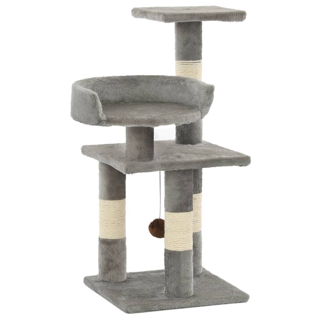 Berkfield Cat Tree with Sisal Scratching Posts 65 cm Grey