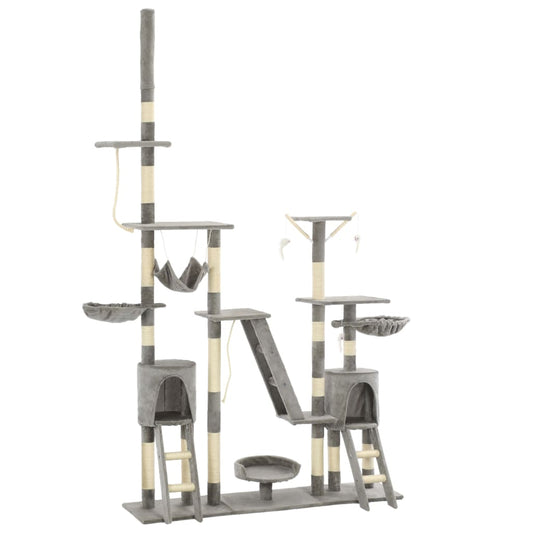 Berkfield Cat Tree with Sisal Scratching Posts 230-250 cm Grey