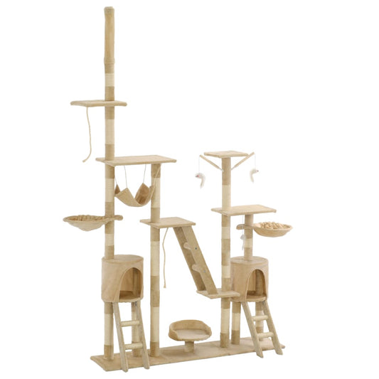 Berkfield Cat Tree with Sisal Scratching Posts 230-250 cm Beige