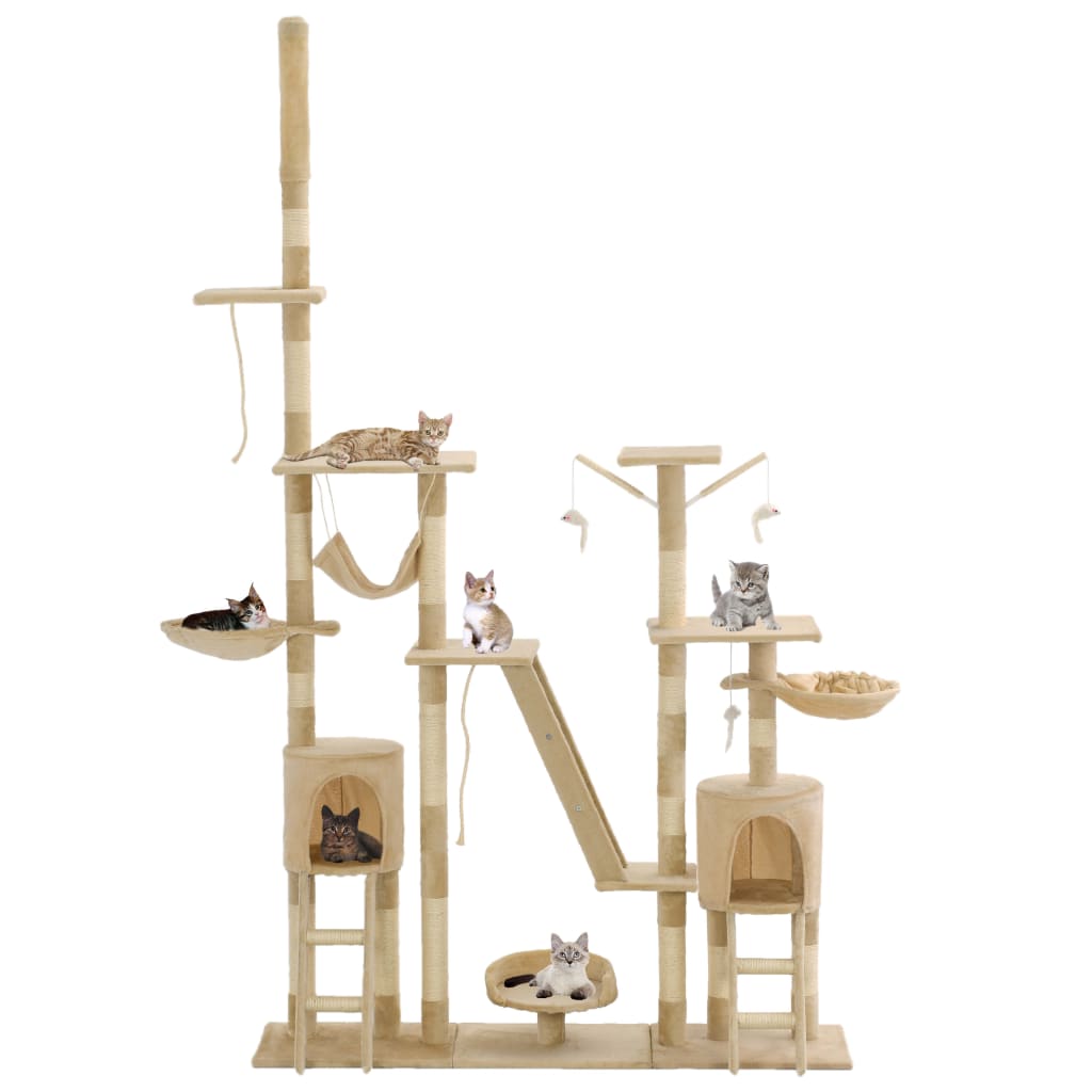 Berkfield Cat Tree with Sisal Scratching Posts 230-250 cm Beige