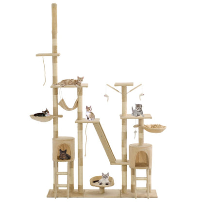 Berkfield Cat Tree with Sisal Scratching Posts 230-250 cm Beige