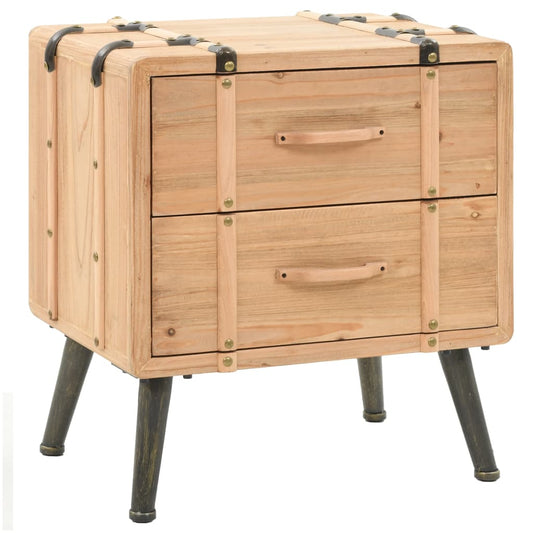 Berkfield Bedside Cabinet Solid Fir Wood 50x35x57 cm