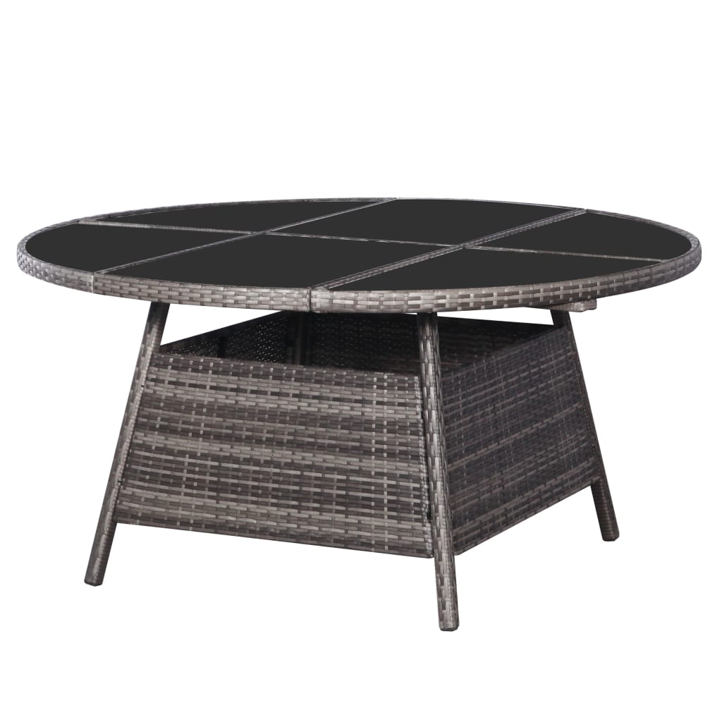 Berkfield Garden Table Grey 150x74 cm Poly Rattan