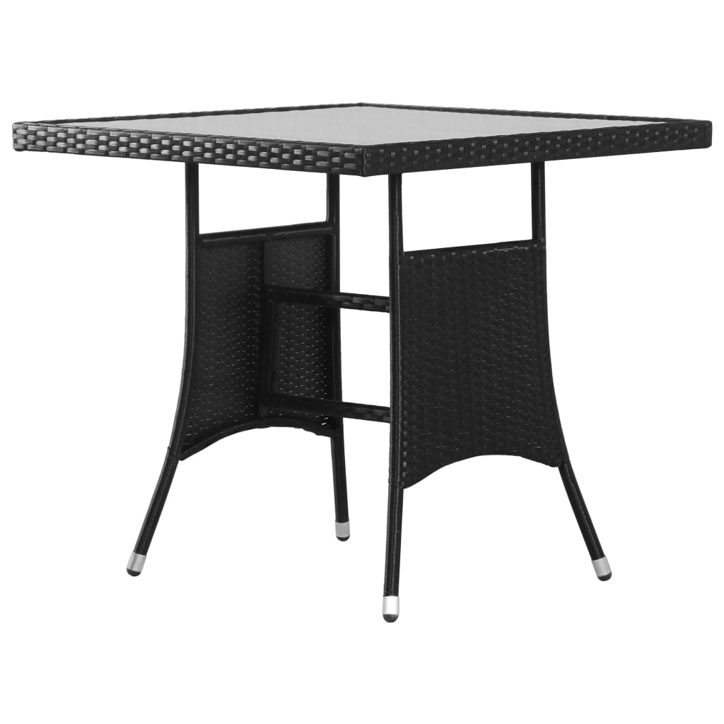 Berkfield Garden Table Black 80x80x74 cm Poly Rattan