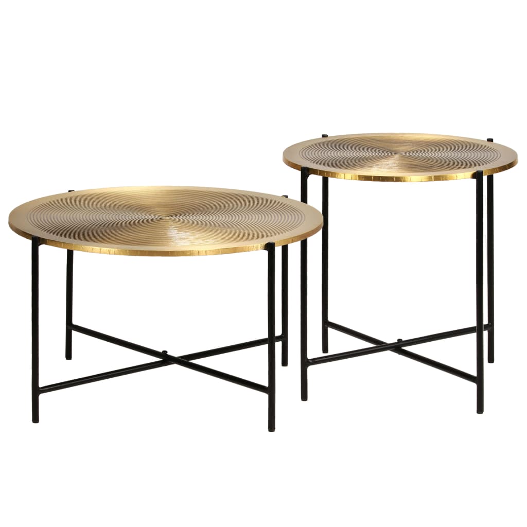Berkfield Table Set 2 Pieces Brass-covered MDF