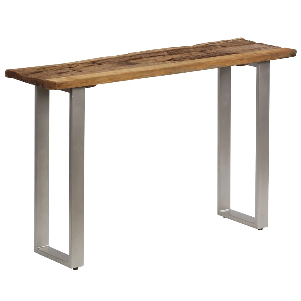 Berkfield Console Table Reclaimed Wood and Steel 120x35x76 cm