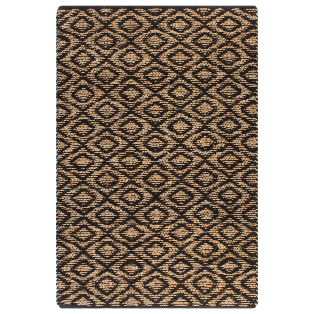 Berkfield Hand-Woven Jute Area Rug Fabric 120x180 cm Natural and Black