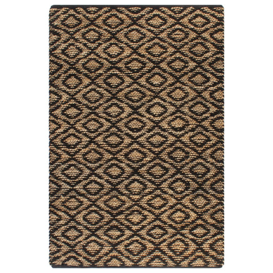 Berkfield Hand-Woven Jute Area Rug Fabric 120x180 cm Natural and Black