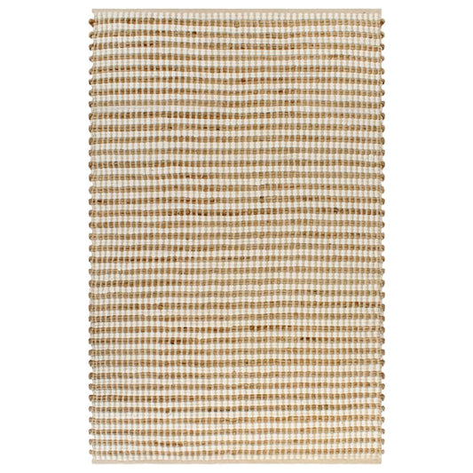 Berkfield Hand-Woven Jute Area Rug Fabric 120x180 cm Natural and White
