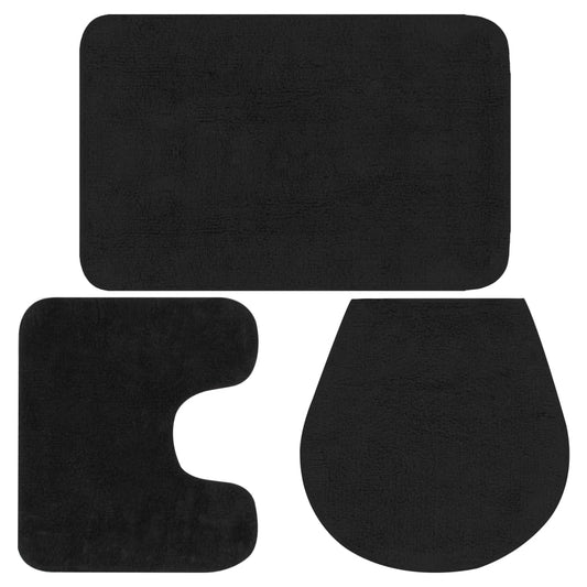 Berkfield Bathroom Mat Set 3 Pieces Fabric Anthracite