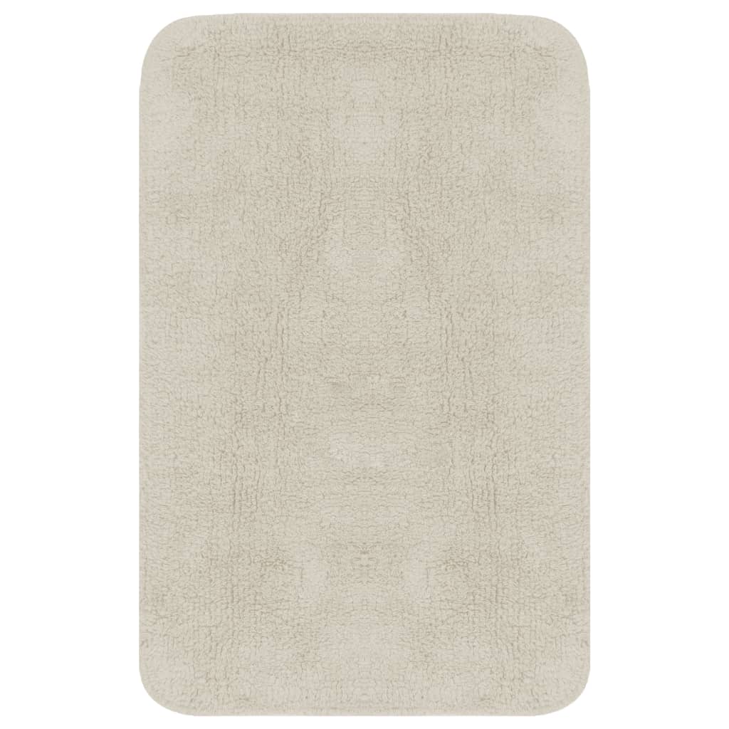 Berkfield Bathroom Mat Set 3 Pieces Fabric White