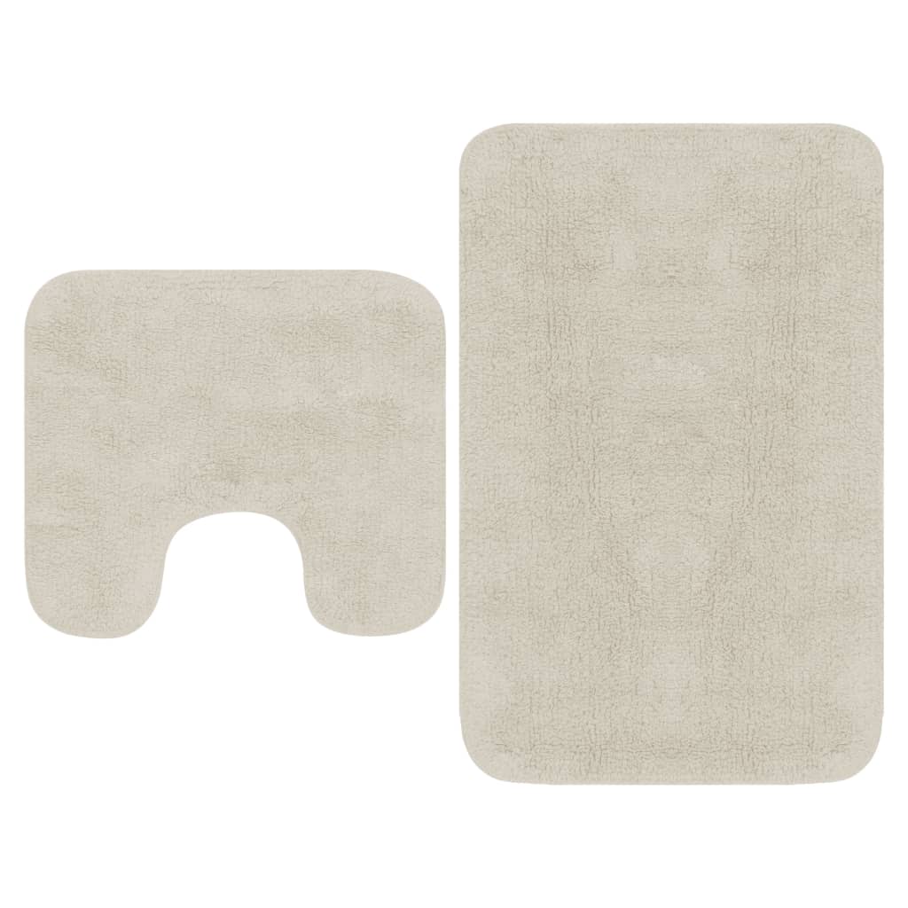 Berkfield Bathroom Mat Set 2 Pieces Fabric White