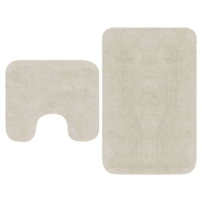 Berkfield Bathroom Mat Set 2 Pieces Fabric White
