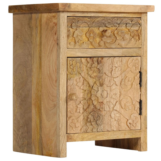 Berkfield Bedside Table Solid Mango Wood 40x30x50 cm