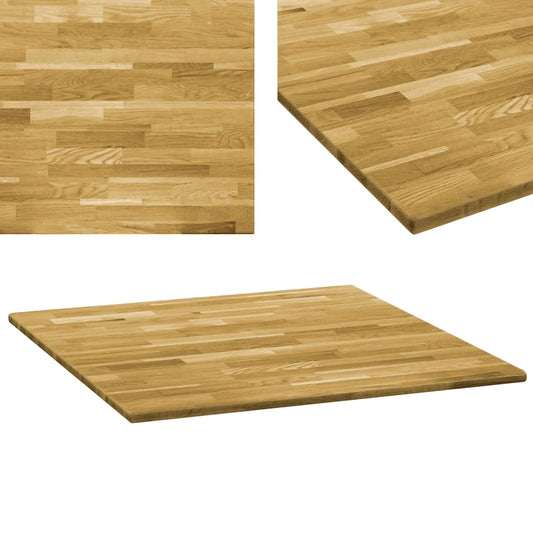 Berkfield Table Top Solid Oak Wood Square 23 mm 70x70 cm