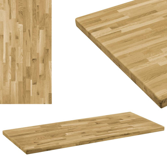 Berkfield Table Top Solid Oak Wood Rectangular 44 mm 120x60 cm