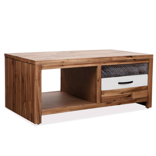Berkfield Coffee Table Solid Acacia Wood 90x50x37.5 cm