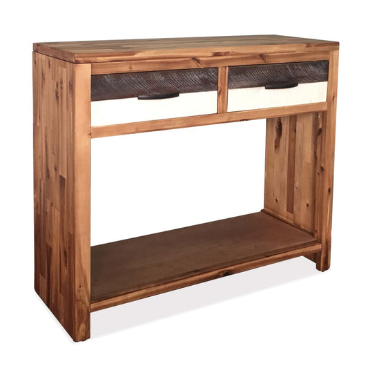 Berkfield Console Table Solid Acacia Wood 86x30x75 cm