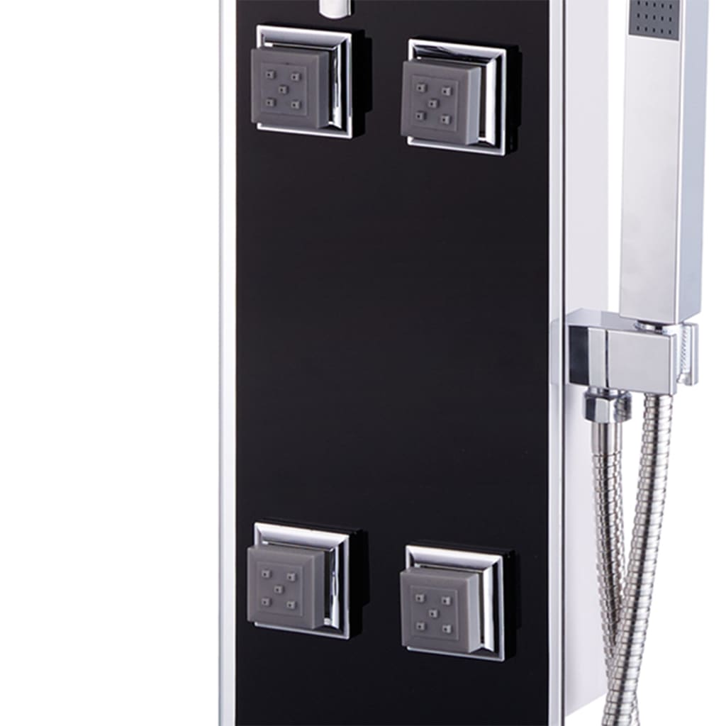 Berkfield Shower Panel Unit Glass 18x42.1x120 cm Black