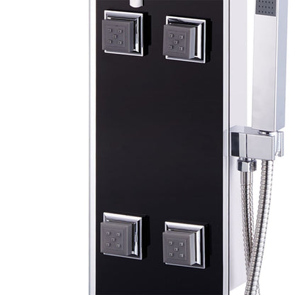 Berkfield Shower Panel Unit Glass 18x42.1x120 cm Black