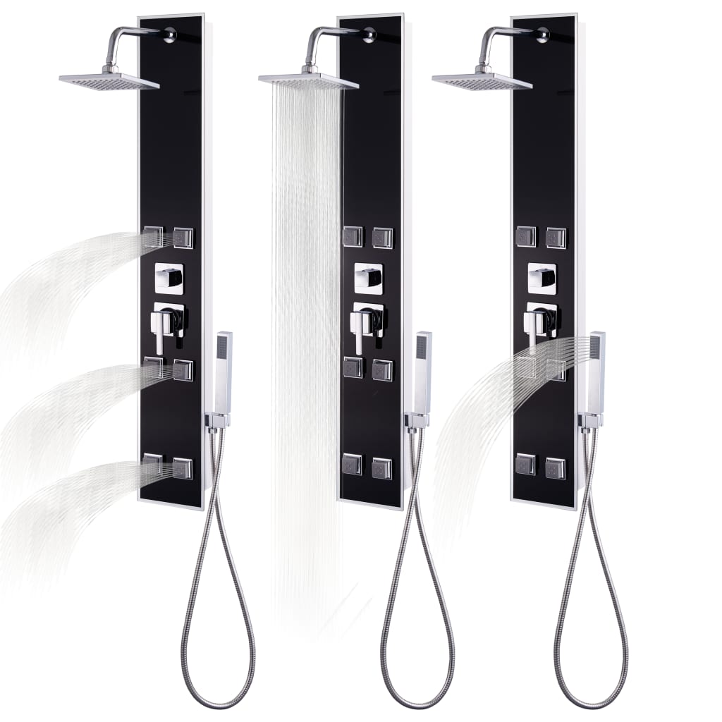 Berkfield Shower Panel Unit Glass 18x42.1x120 cm Black