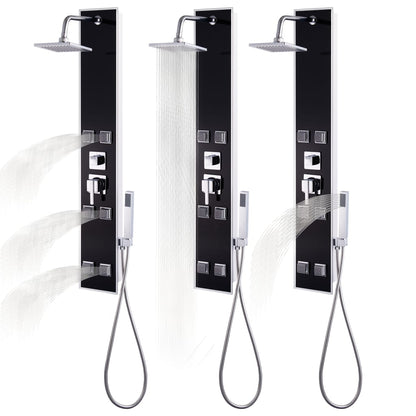 Berkfield Shower Panel Unit Glass 18x42.1x120 cm Black