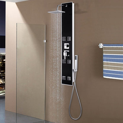 Berkfield Shower Panel Unit Glass 18x42.1x120 cm Black