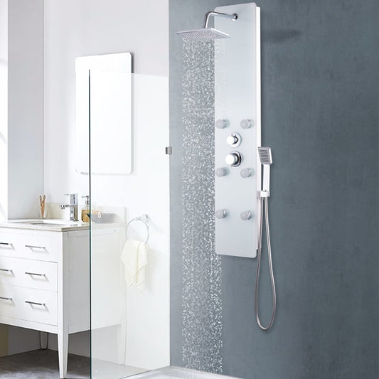 Berkfield Shower Panel Unit Glass 25x44.6x130 cm White