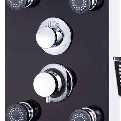 Berkfield Shower Panel Unit Glass 25x44.6x130 cm Black