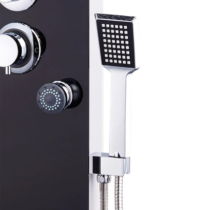 Berkfield Shower Panel Unit Glass 25x44.6x130 cm Black