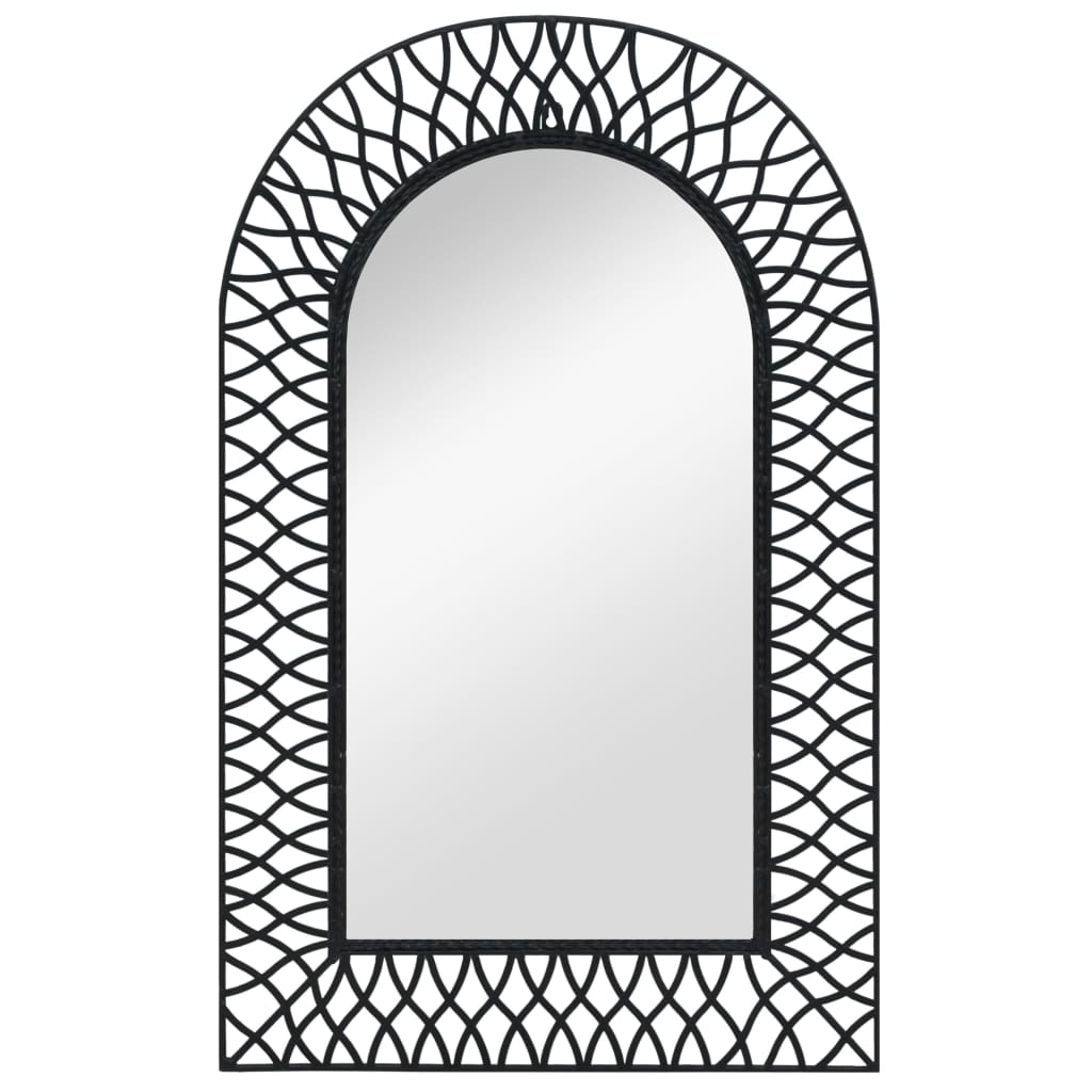 Berkfield Wall Mirror Arched 50x80 cm Black