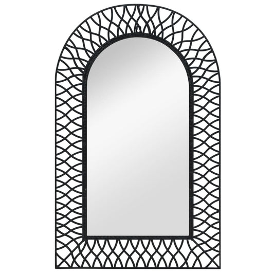 Berkfield Wall Mirror Arched 50x80 cm Black