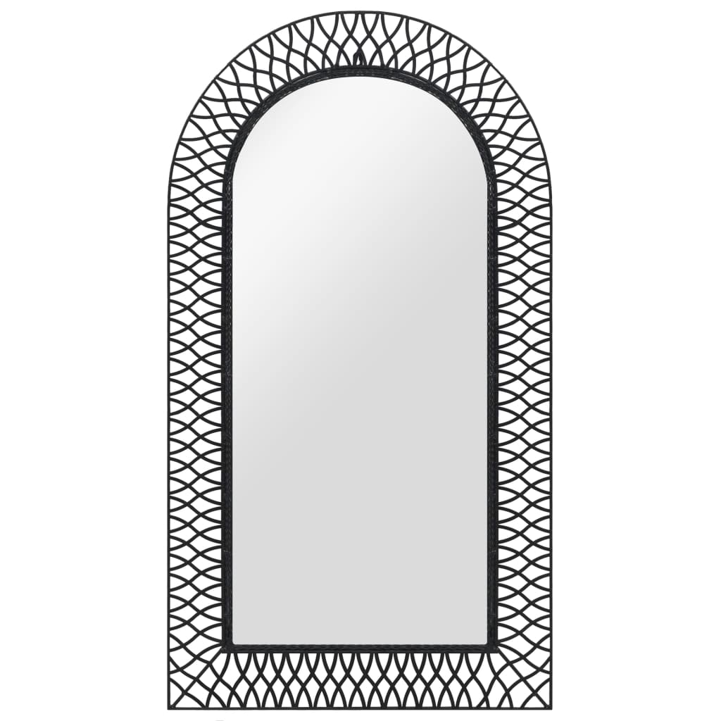 Berkfield Wall Mirror Arched 60x110 cm Black