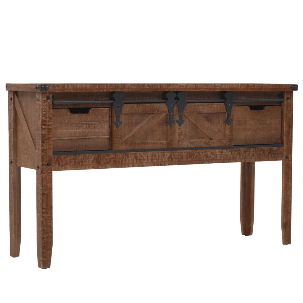 Berkfield Console Table Solid Fir Wood 131x35.5x75 cm Brown