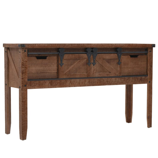 Berkfield Console Table Solid Fir Wood 131x35.5x75 cm Brown