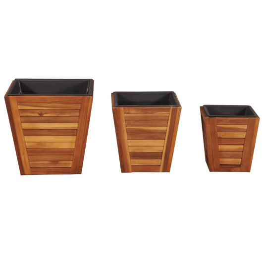 Berkfield Garden Raised Bed Set 3 Pieces Square Solid Acacia Wood