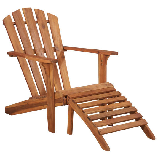 Berkfield Garden Adirondack Chair with Footrest Solid Acacia Wood