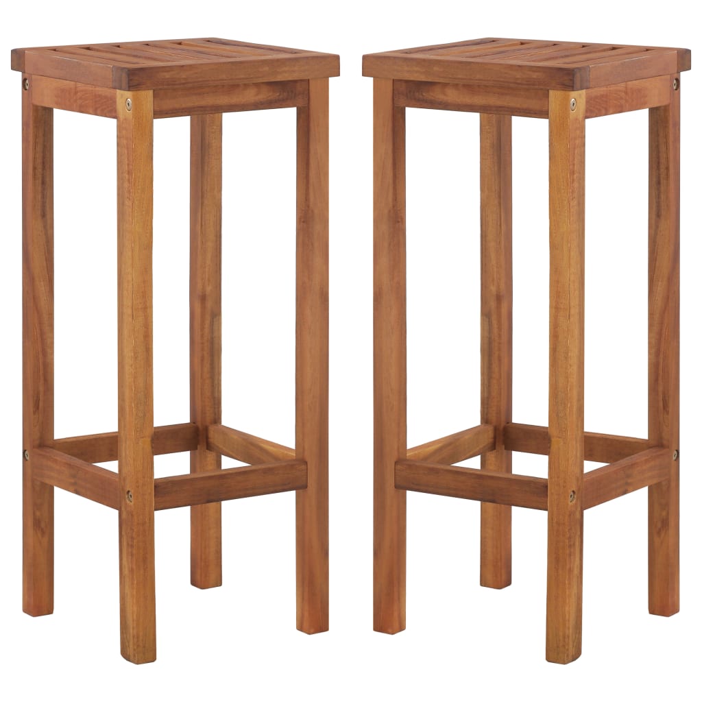 Berkfield Bar Chairs 2 pcs Solid Acacia Wood