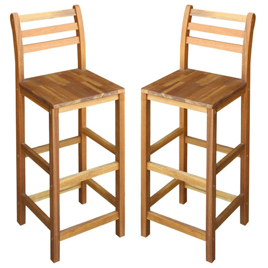 Berkfield Bar Chairs 2 pcs Solid Acacia Wood