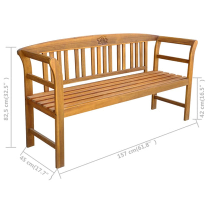 Berkfield Garden Bench 157 cm Solid Acacia Wood