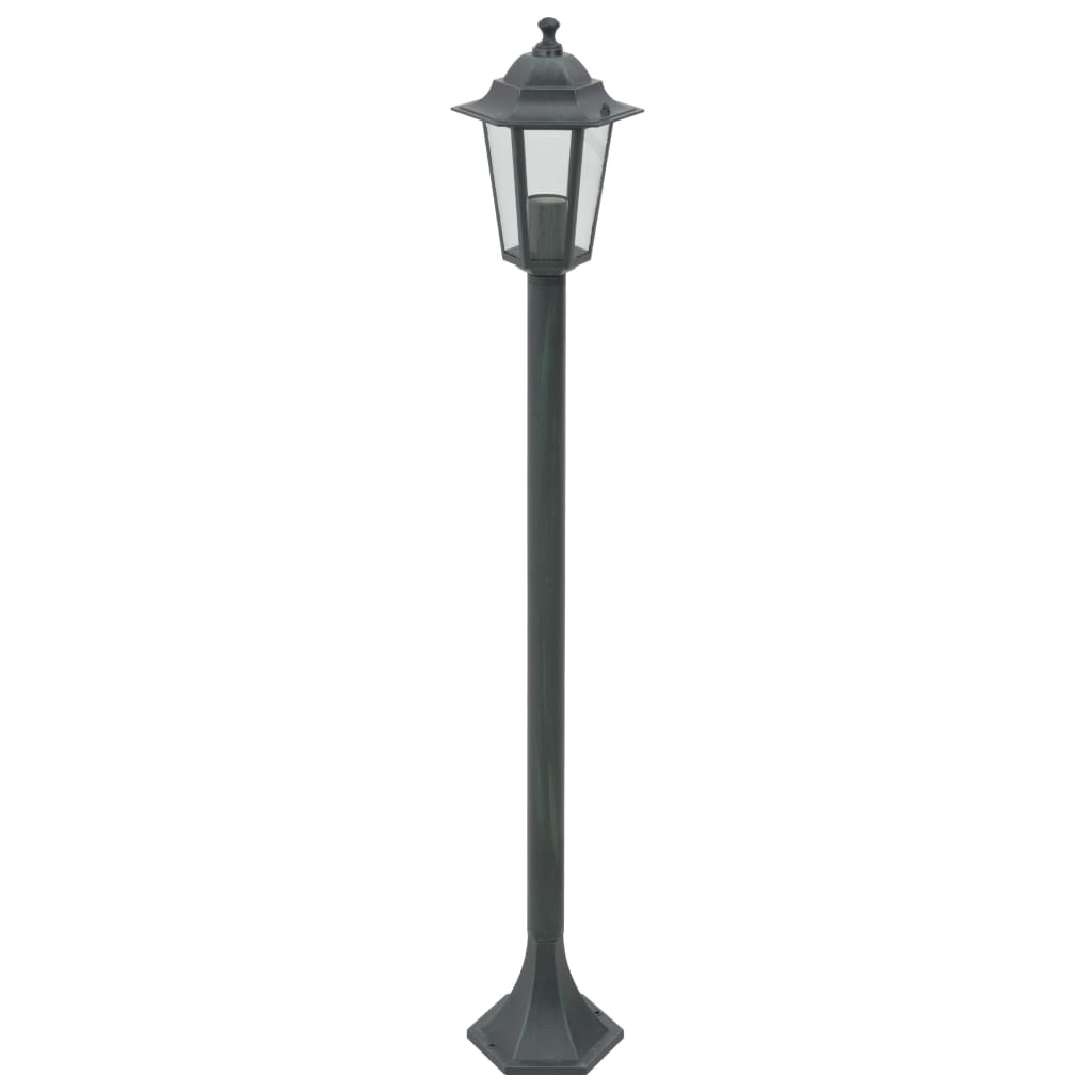 Berkfield Garden Post Lights 6 pcs E27 110 cm Aluminium Dark Green