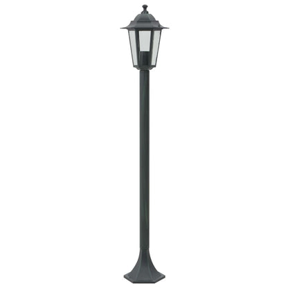 Berkfield Garden Post Lights 6 pcs E27 110 cm Aluminium Dark Green