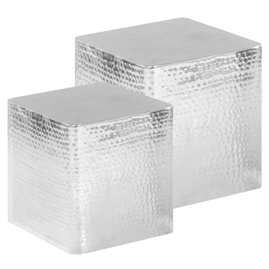 Berkfield Coffee Tables 2 pcs Silver Aluminium